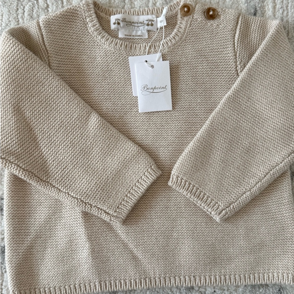 NWT Bonpoint Kids Cream Cotton/Cashmere Sweater
